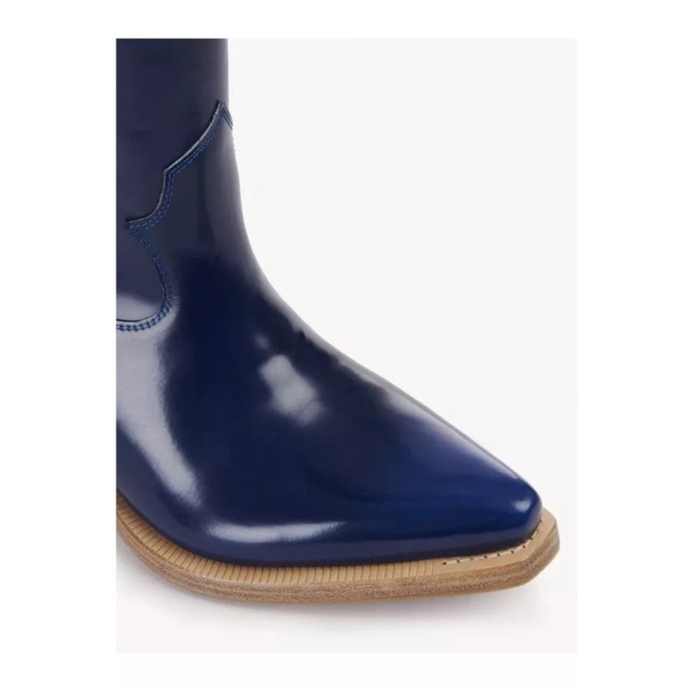 CHLOÉ Nellie Tall Western Boots Majestic Blue Sz 6/EU36 Festival Runway BrandNEW - Picture 13 of 15